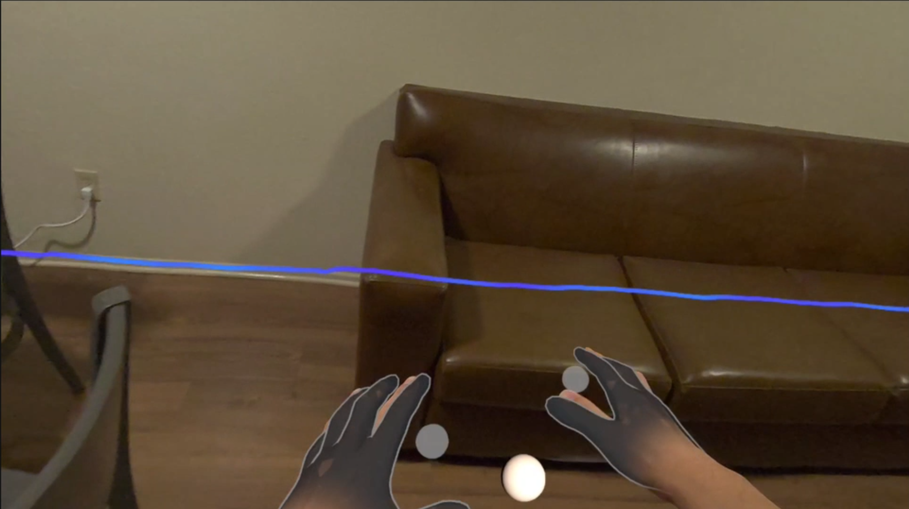 Quest 3 room-scanning and hand-tracking test for collision reliability.